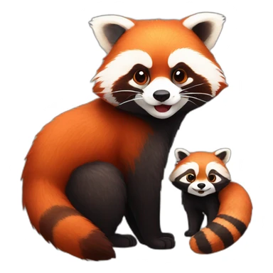Red panda and his friend raccoon sticker