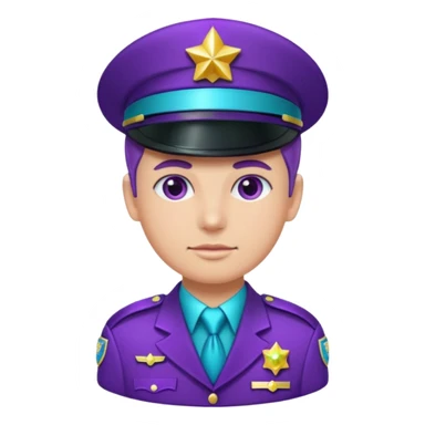 glitter purple and cian pin officer sticker