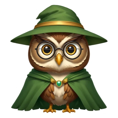 owl professor in green cloak  sticker