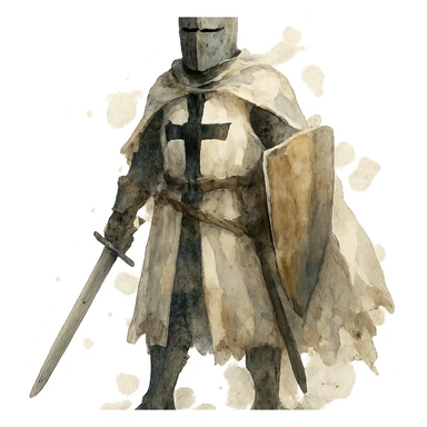 watercolor style Teutonic knight sticker