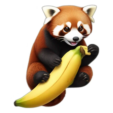red panda with banana sticker