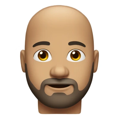 Bald fat man with a short beard sticker