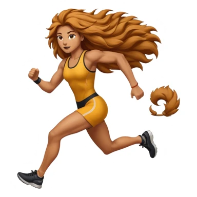 High resolution of a running women lion sticker