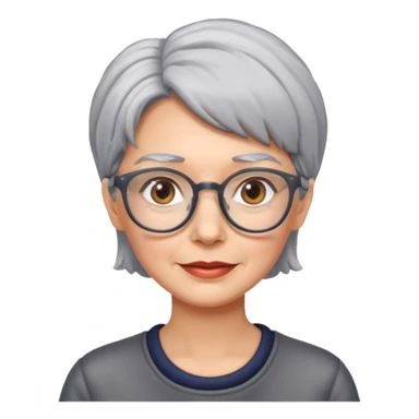 grey haired lady, with glasses sticker