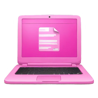 pink laptop with powerpoint sticker