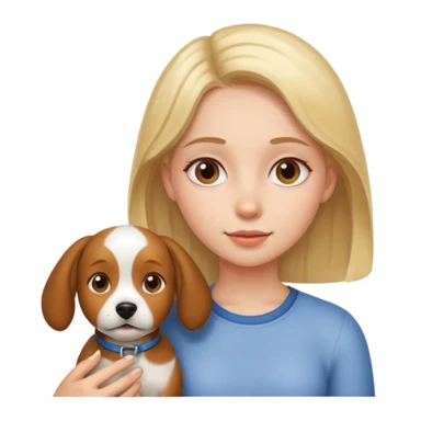 girl and her pet dog sticker