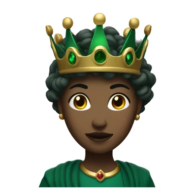 A dark emerald woman with a crown light  sticker