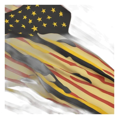 A flag with red stripes and a yellow stripe too sticker