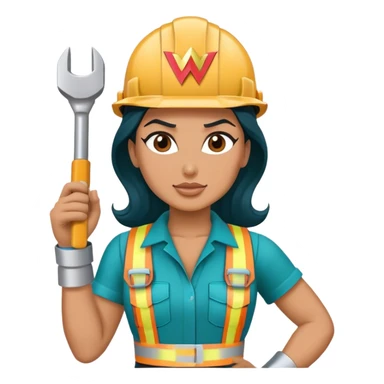 Wonder Woman construction worker in teal sticker