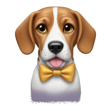 Dog beagle with bow tie sticker