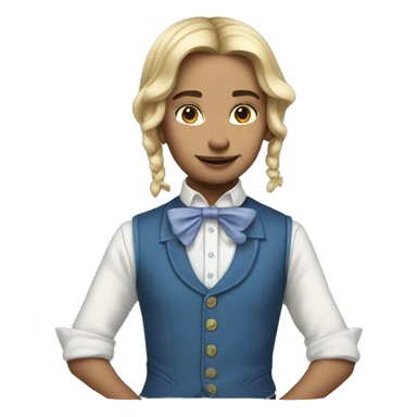 Alice in Wonderland with short sleeved collar shirt and blue button up vest sticker