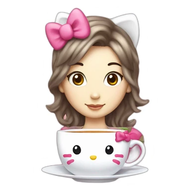 hello kitty tea sticker