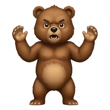 angry bear full sticker