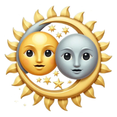 Vintage Sun and Moon sticker