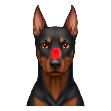 red eyed dog doberman sticker