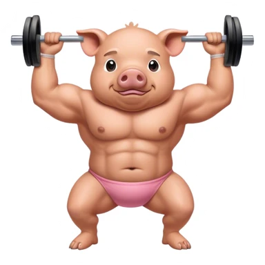 Workout piggy with muscles sticker
