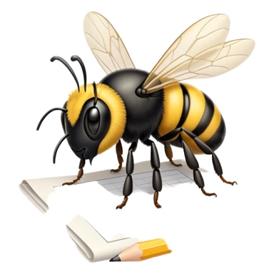 bumble bee taking a history test  sticker