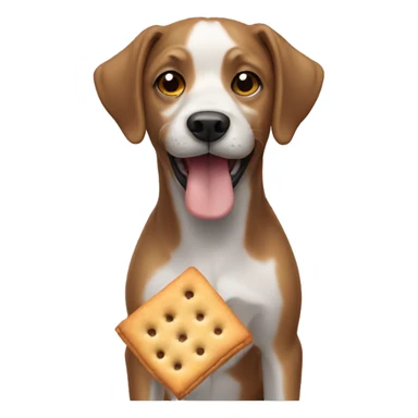 Dog with a cracker sticker
