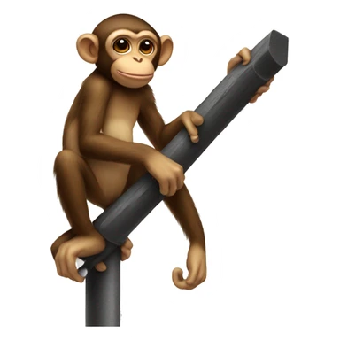 Monkey on a pole sticker