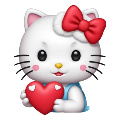 hellokitty with heart sticker