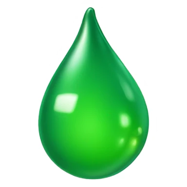 a green drop onto a tongue sticker