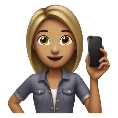 girl taking selfie with phone sticker