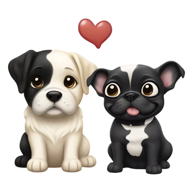 English cream golden retriever and an oreo colored frenchie as best friends sticker