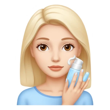 a female moisturising her face sticker