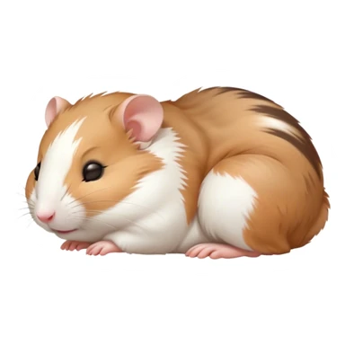 Meme-Worthy Cute Sleeping Brown and White Banded Hamster Portrait Emoji, Head resting peacefully with a contented smile, showcasing a delightfully compact build and a luxuriously soft banded fur of brown and white, eyes shut in a serene nap, Simplified yet hilariously adorable features, highly detailed, glowing with a soft, drowsy light, high shine, relaxed and utterly lovable, stylized with an air of playful laziness, bright and heartwarming, soft glowing outline, capturing the essence of a comically sleepy hamster, so meme-worthy it feels like it could instantly become the next viral sensation of adorable slumber! sticker