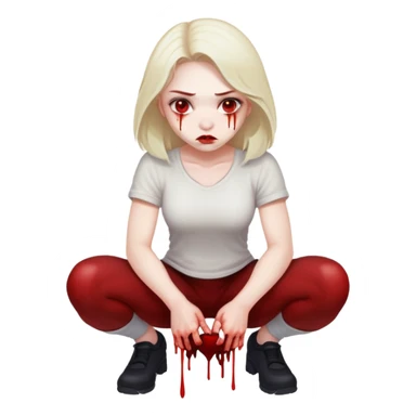 Blood naked girl squatting sfw sticker
