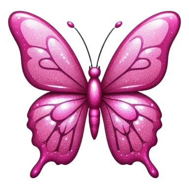 pink glitter butterfly  sticker