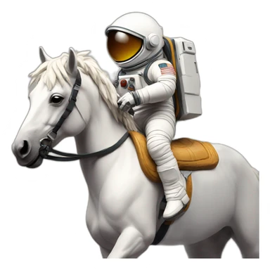 Astronaut with helmet shut riding a wild horse sticker