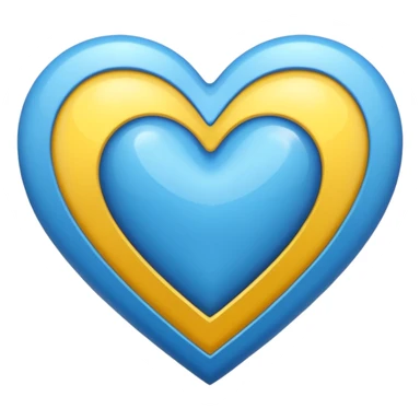 Fusiona un corazón amarilla con uno azul más básico  sticker