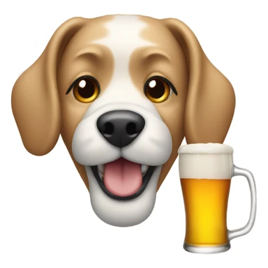 Dog drinking a beer  sticker