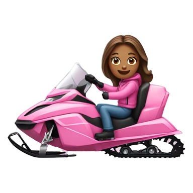 Girl sitting on a pink snowmobile sticker