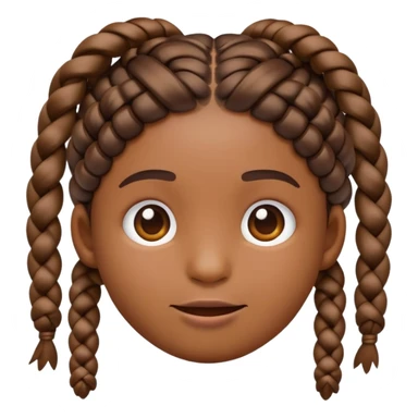 poo emoji with braids sticker