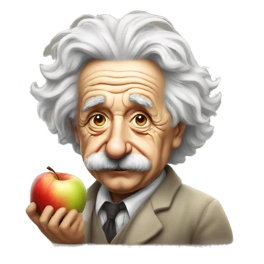 Albert Einstein y la manzana  sticker