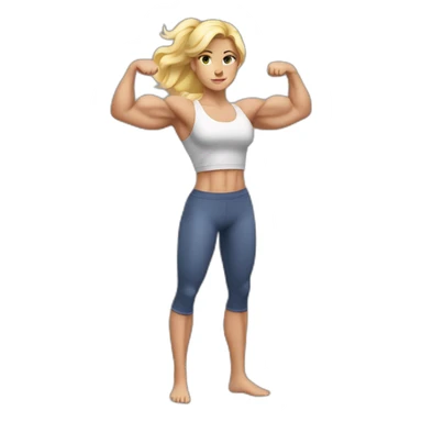 Strong muscle arm blonde girl sticker