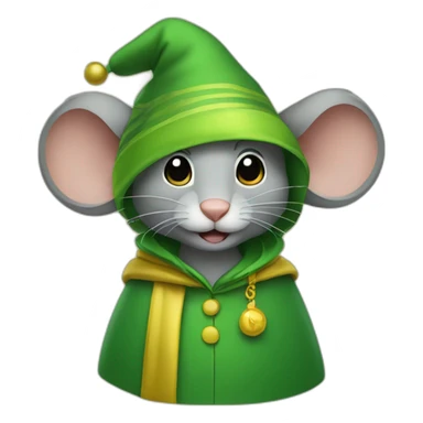 old jerry mouse with green hat and yellow Abaya sticker