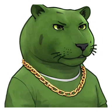 Kanye with a tiger that has a chain on sticker