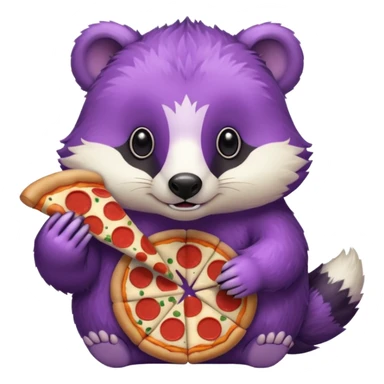 Purple Badger with pizza  sticker