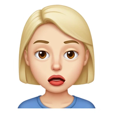 biting lip with raised eyebrow sticker