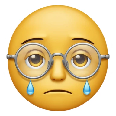 Make a sad emoji + glasses emoji sticker