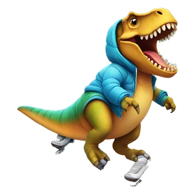 Dinosaur on a snowboard  sticker