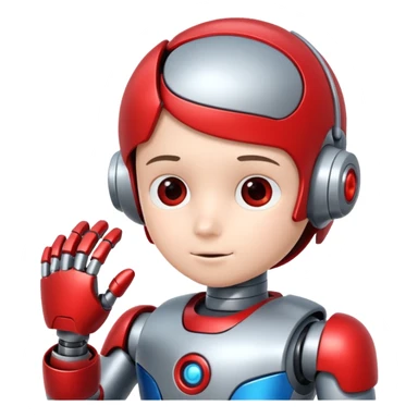 the kid play with him robot sticker