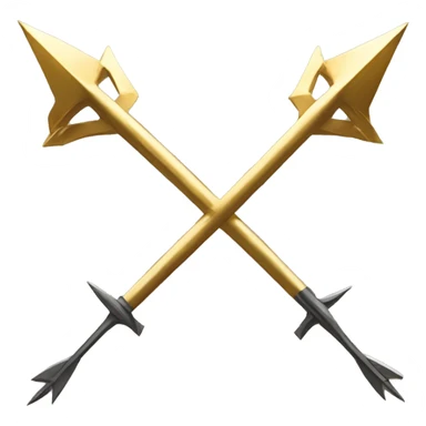  3 golden arrows crossing at the sime time sticker