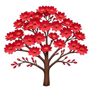 Red sakura sticker