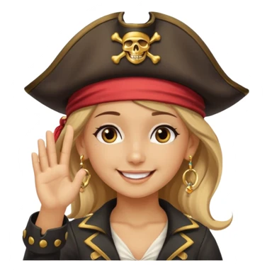 cute pirate girl saluting sticker