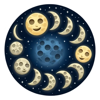 Moon Phases in a single picture  sticker