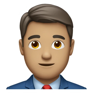 man in blue suit and red tie sticker